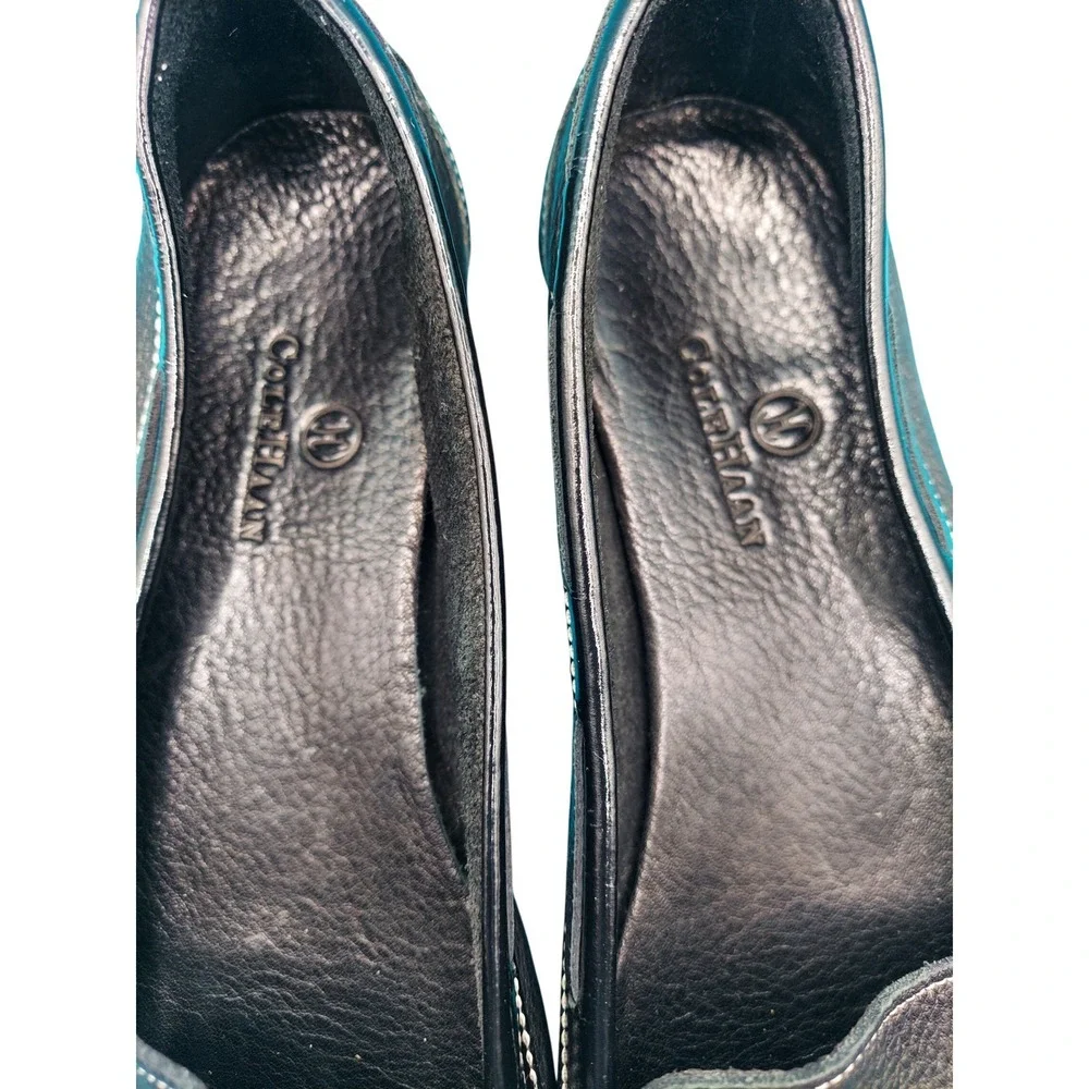 Cole Haan Black Pebbled Leather Penny Loafers w/ Air Cushion Insole 8B
